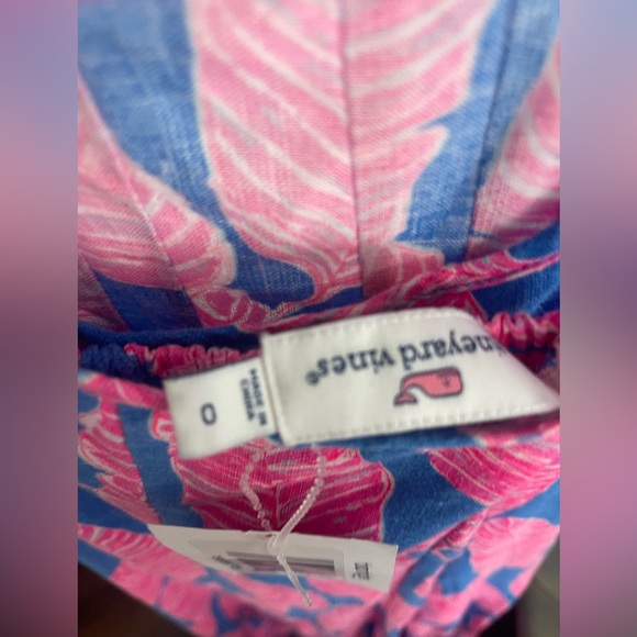 Vineyard Vines Pink and Blue Palm Print Maxi Dress - Picture 6 of 7